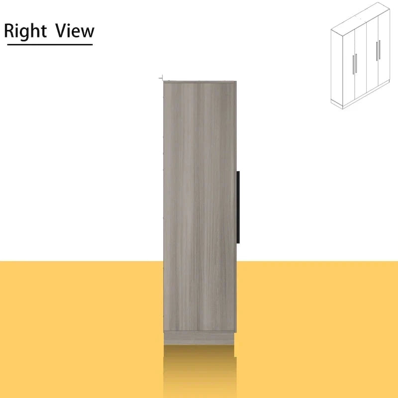 Armoire de rangement moderne sur pied en bois massif avec étagères