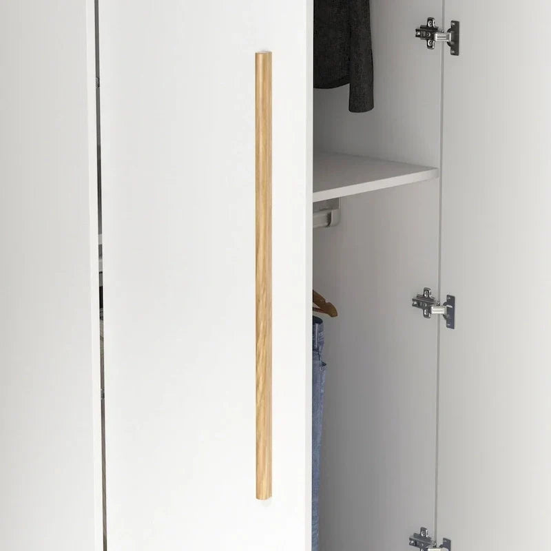 Armoire de rangement moderne sur pied en bois massif avec étagères