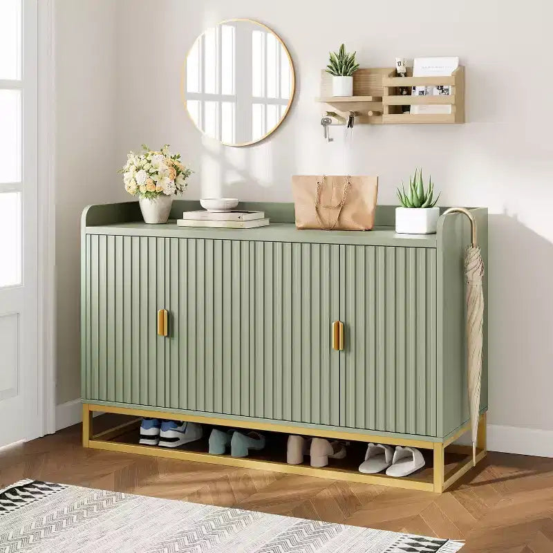 Buffet avec rangement et bahut 4 portes, console multimédia moderne de 120 cm de large