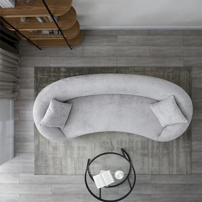 Canapé incurvé minimaliste 3 places en velours