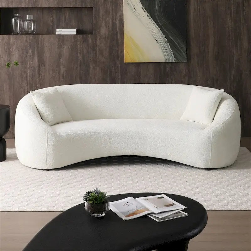 Canapé incurvé minimaliste 3 places en velours