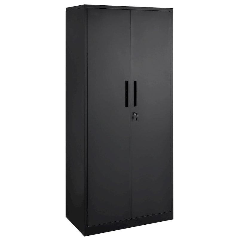 Armoire de rangement métallique verrouillable de 75 pouces avec 4 étagères réglables et 2 portes magnétiques
