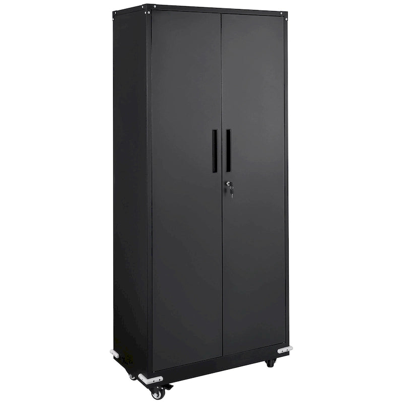 Armoire de rangement métallique verrouillable de 75 pouces avec 4 étagères réglables et 2 portes magnétiques