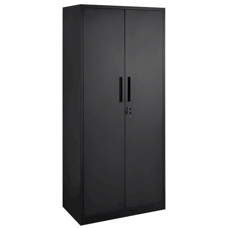 Armoire de rangement métallique verrouillable de 75 pouces avec 4 étagères réglables et 2 portes magnétiques