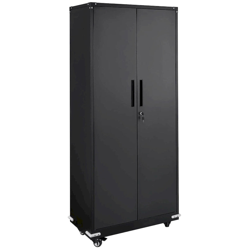 Armoire de rangement métallique verrouillable de 75 pouces avec 4 étagères réglables et 2 portes magnétiques