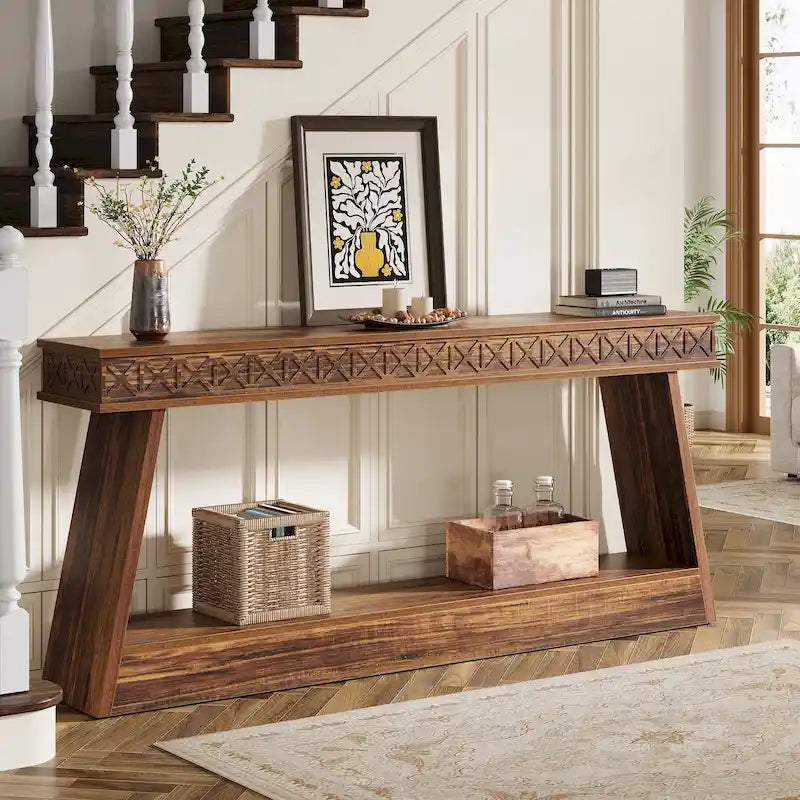 Console de ferme à 2 niveaux de 180 cm