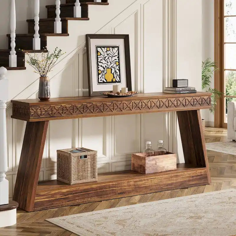 Console de ferme à 2 niveaux de 180 cm