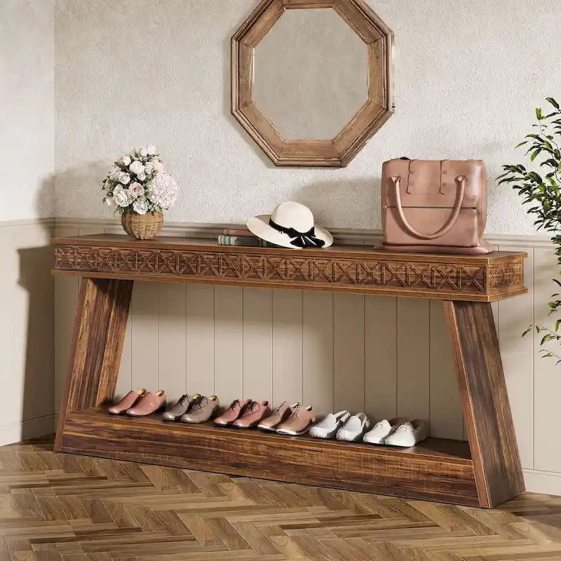 Console de ferme à 2 niveaux de 180 cm