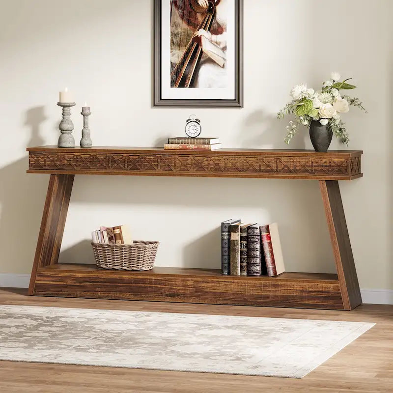 Console de ferme à 2 niveaux de 180 cm