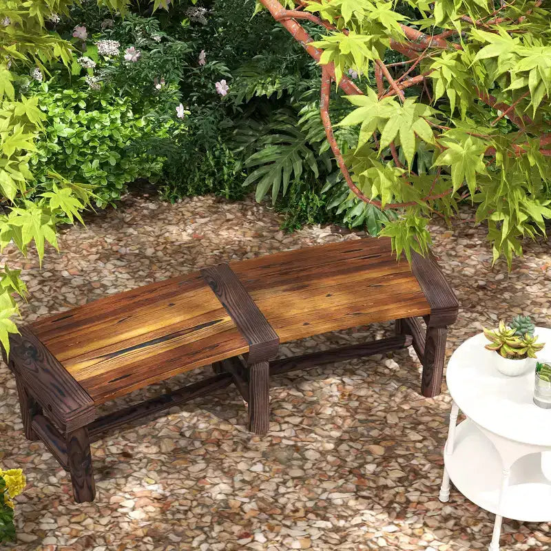 Banc de jardin en bois Outsunny, banc semi-circulaire rond pour arbre, banc de parc enveloppant
