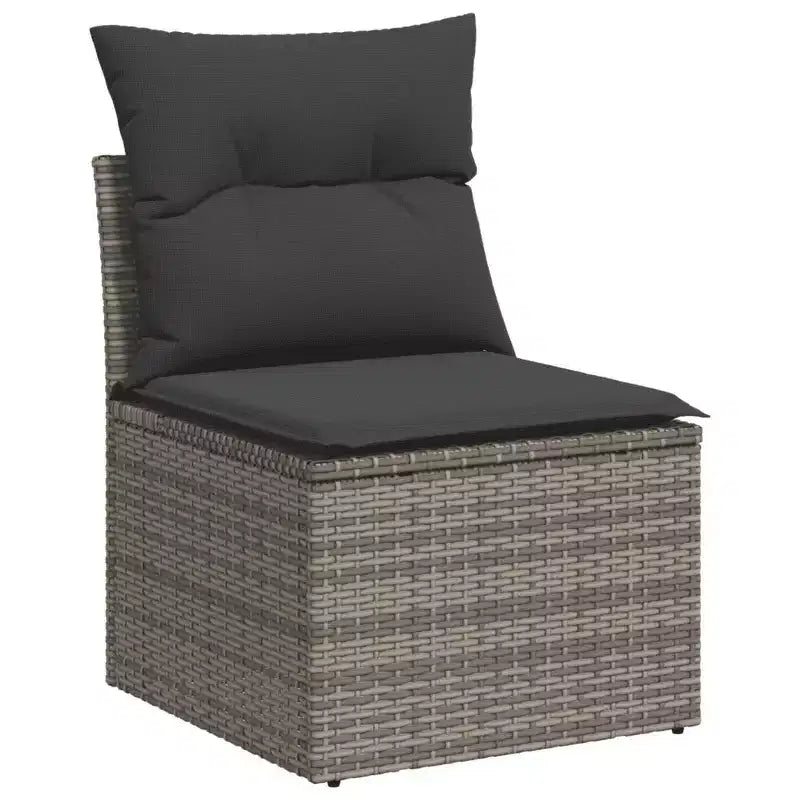 vidaXL Salon de jardin 4 pièces en résine tressée avec coussins et bois d'acacia