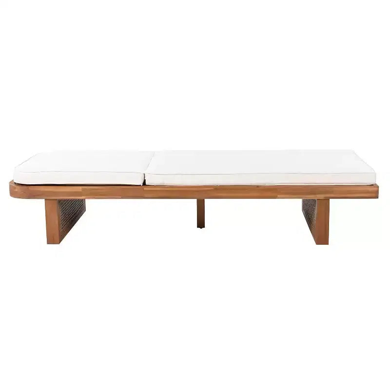Ensemble de 3 chaises longues de patio Christopher Knight Home Wino en bois d'acacia et rotin avec coussin et table à lattes