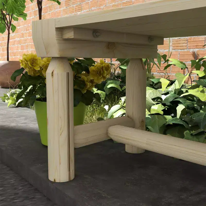 Banc de jardin en bois Outsunny, banc semi-circulaire rond pour arbre, banc de parc enveloppant