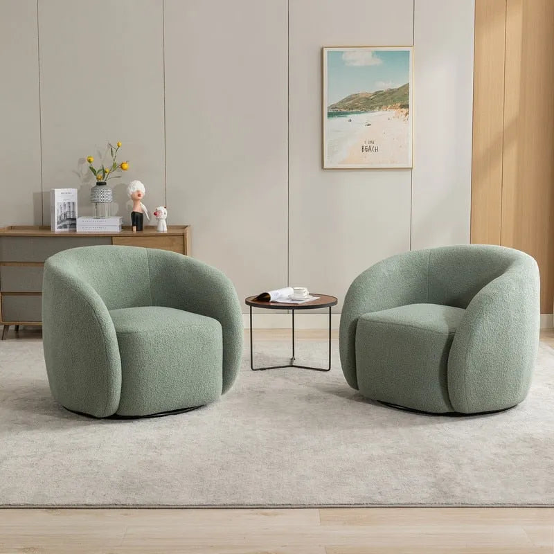 Lot de 2 fauteuils d'appoint pivotants à 360° SEYNAR Modern Glam Rembourrés
