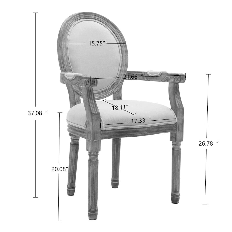 Ensemble de 2 fauteuils de salle à manger en tissu rembourré