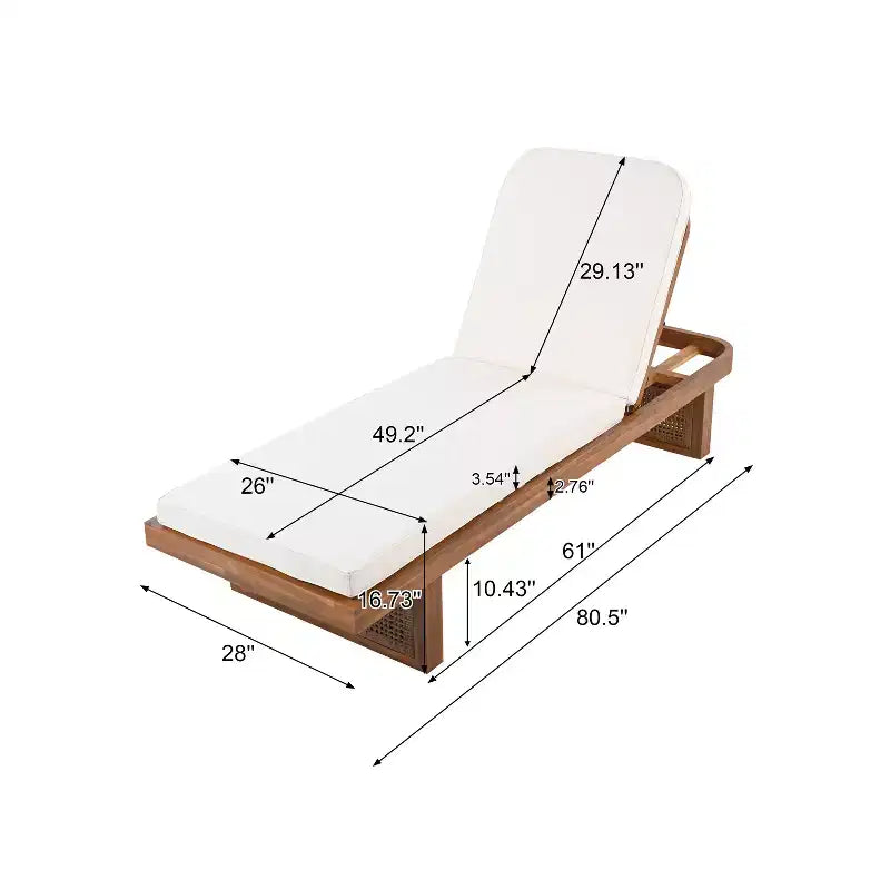 Ensemble de 3 chaises longues de patio Christopher Knight Home Wino en bois d'acacia et rotin avec coussin et table à lattes