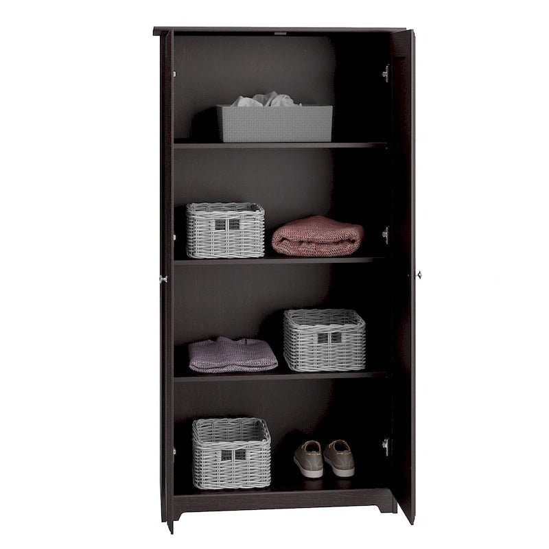 Meuble de rangement haut Cabot Espresso Oak avec portes – 31,38 long. x 16,30 larg. x 61,14 haut.