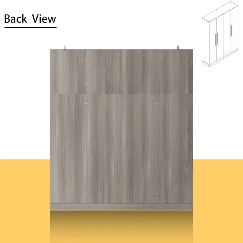 Armoire de rangement moderne sur pied en bois massif avec étagères