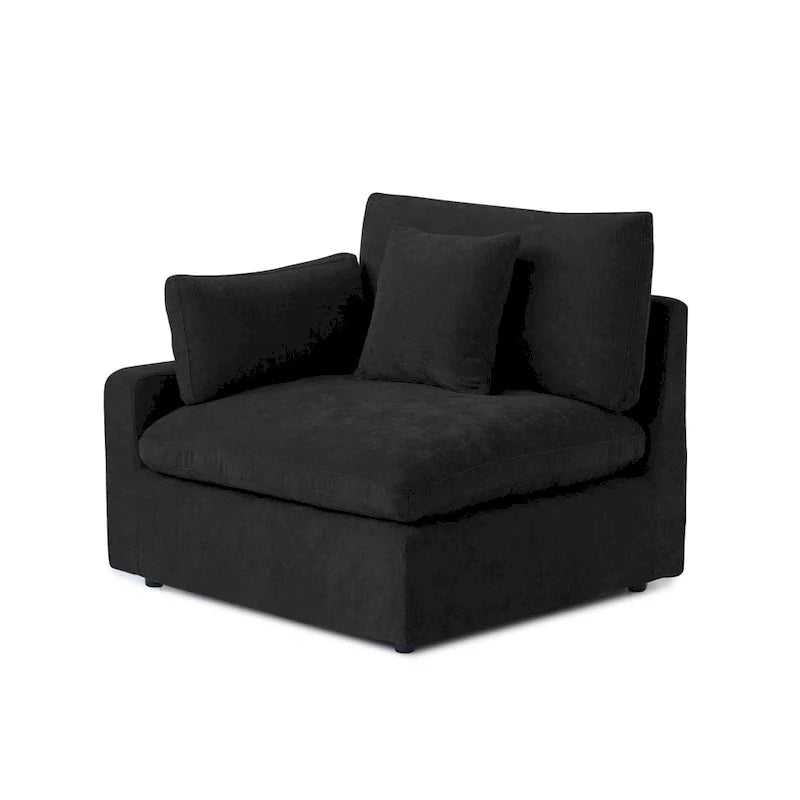 Canapé d'angle en lin de grande taille pour salon