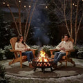 Lot de 2 chaises Adirondack pliables en bois avec dossier, chaise de patio en bois pour jardin et arrière-cour