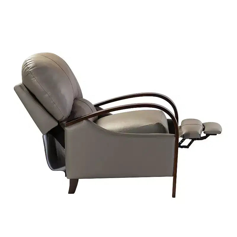 Ensemble de 2 fauteuils inclinables manuels en cuir véritable, inclinaison à 159°