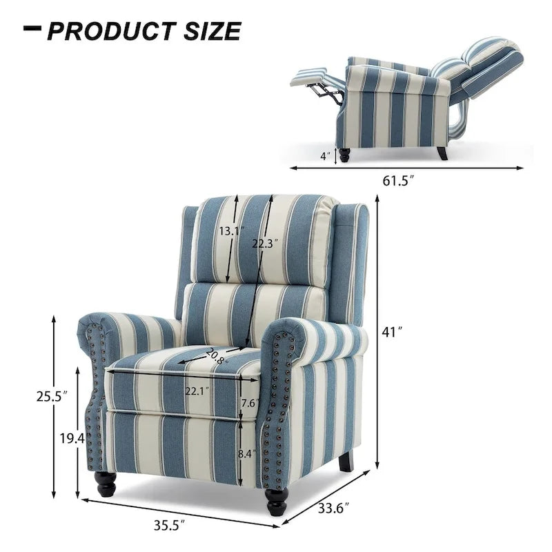 Lot de 2 fauteuils inclinables modernes à assise rembourrée en cuir PU/tissu