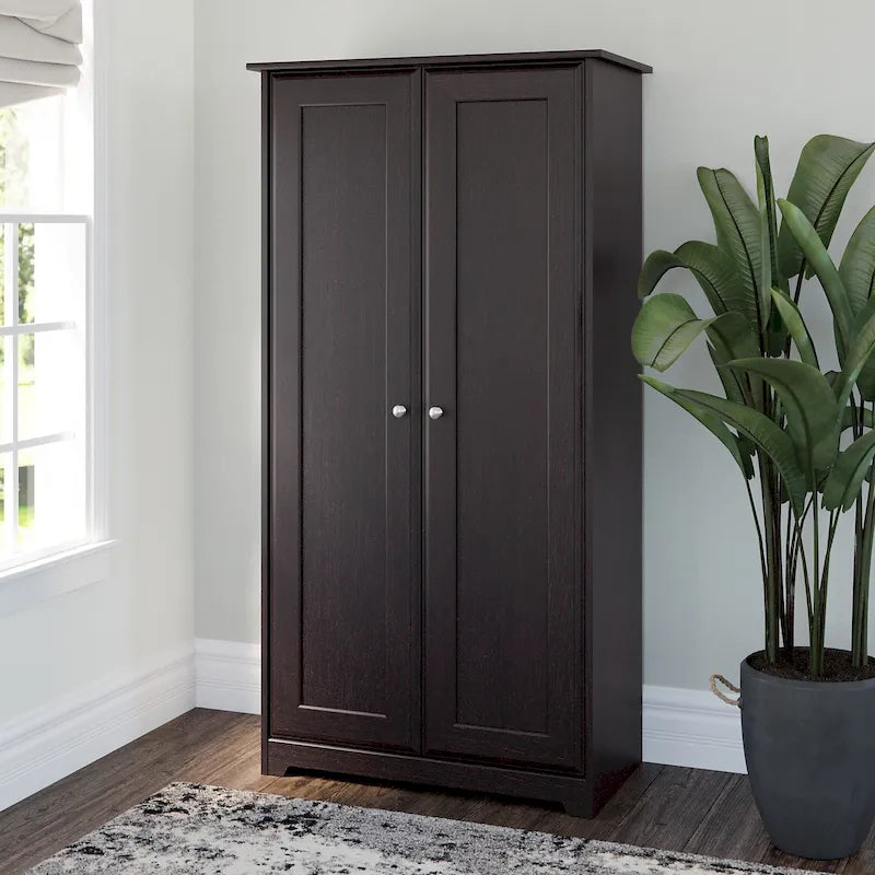 Meuble de rangement haut Cabot Espresso Oak avec portes – 31,38 long. x 16,30 larg. x 61,14 haut.