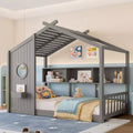 Lit cabane au sol simple, lit Montessori pour enfants avec étagère de rangement et toit
