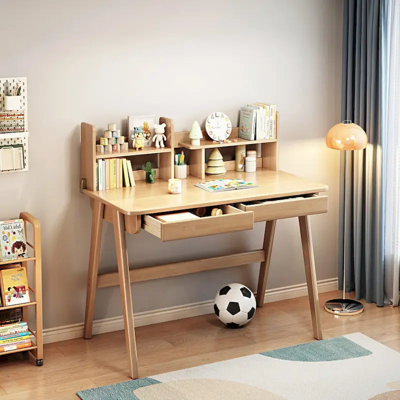Bureau d'enfant Table d'enfant Bureau d'ordinateur en bois avec étagère - S.O.