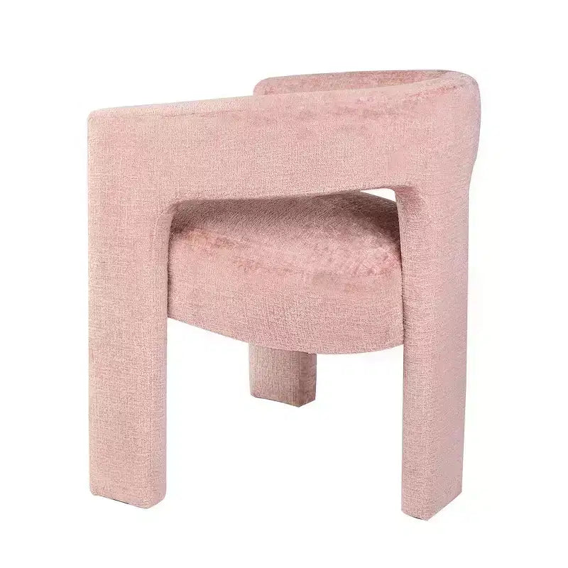 Fauteuil sculptural Jofran, Gwen Modern Luxury Jacquard Fabric Upholstered - Couleur rose