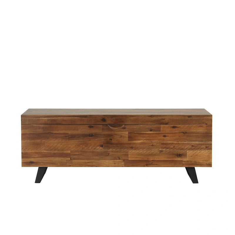 Banc de rangement Broadmore en bois d'acacia de 46 pouces