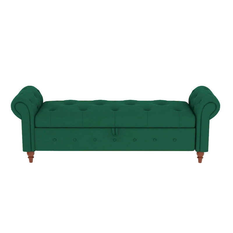 Banc de rangement moderne pour lit, banc à chaussures, repose-pieds avec accoudoirs roulés