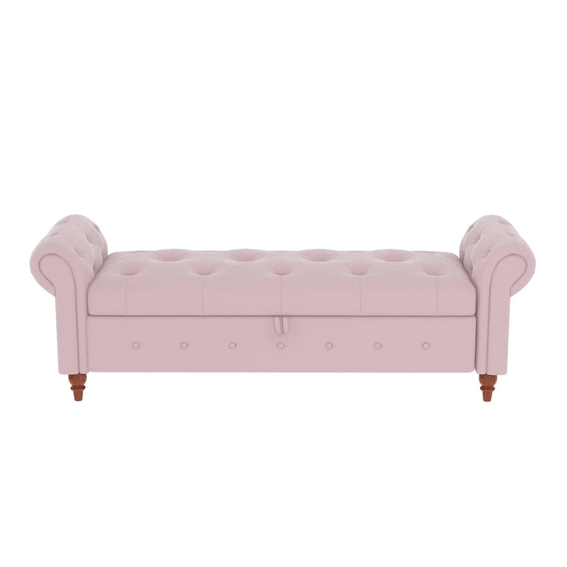 Banc de rangement moderne pour lit, banc à chaussures, repose-pieds avec accoudoirs roulés