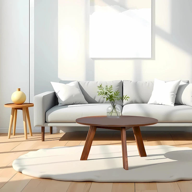 Table basse ronde en bois d'acacia