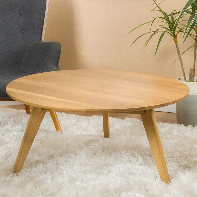 Table basse ronde en bois d'acacia