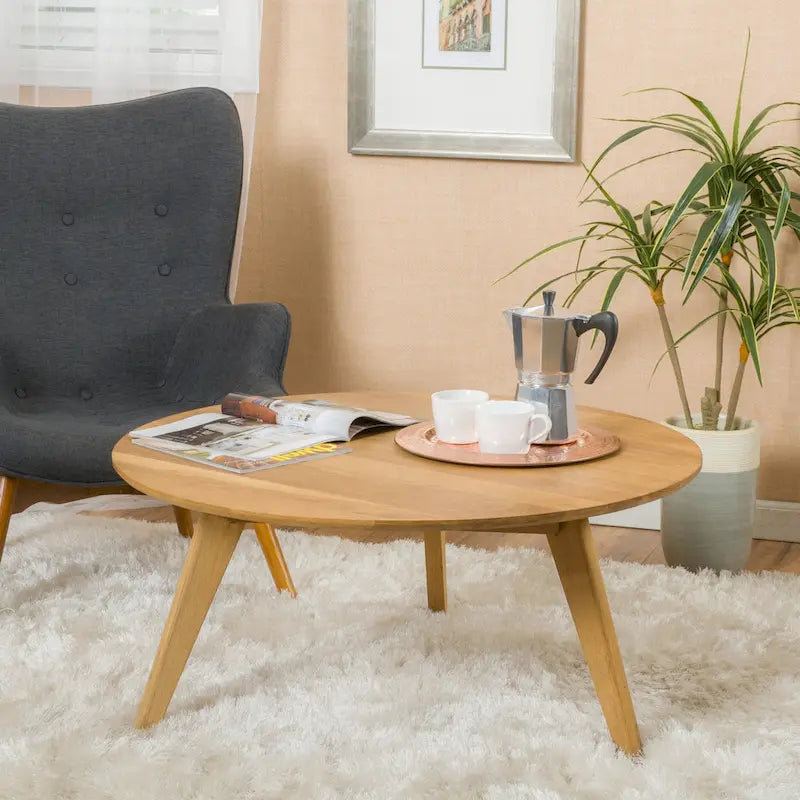 Table basse ronde en bois d'acacia