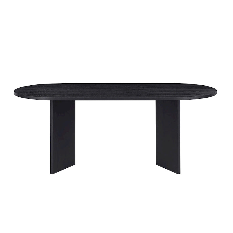 Table à manger de cuisine ovale en bois noir