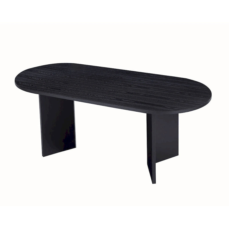 Table à manger de cuisine ovale en bois noir