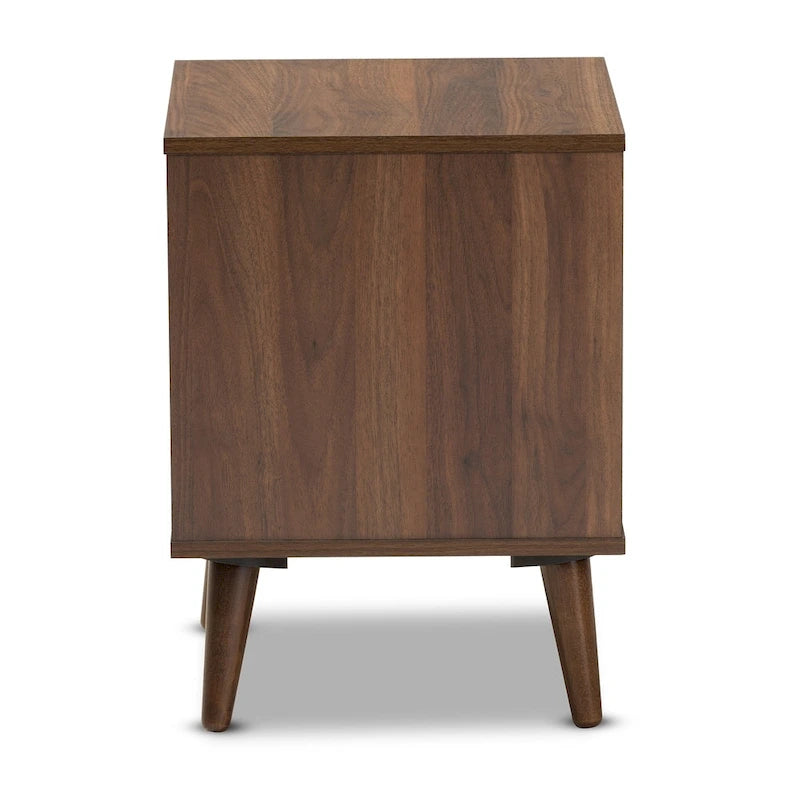 Table d'appoint moderne en noyer à 3 étagères