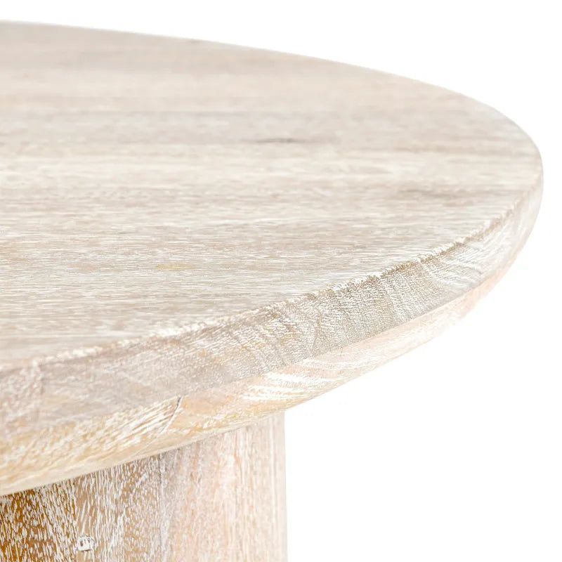 Table basse ronde en manguier de 40 pouces