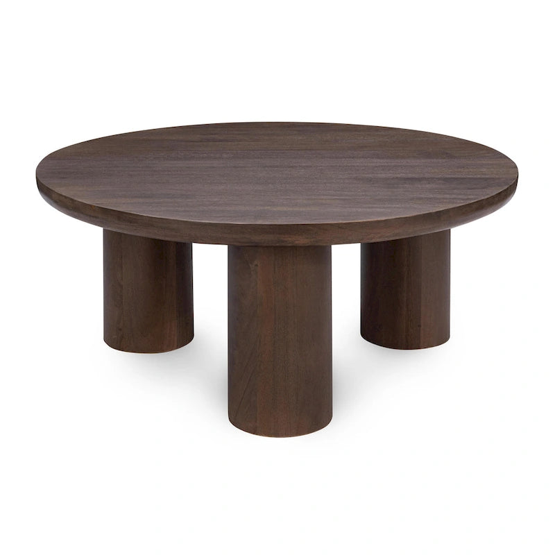 Table basse ronde en manguier de 40 pouces