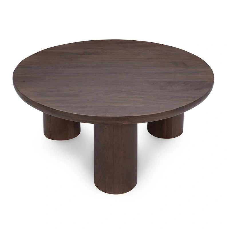 Table basse ronde en manguier de 40 pouces