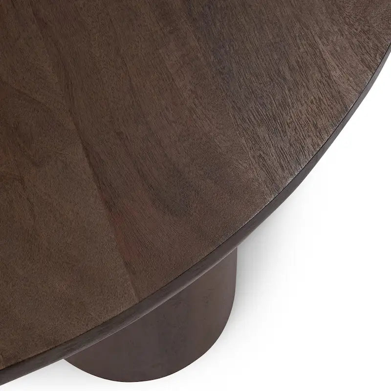Table basse ronde en manguier de 40 pouces
