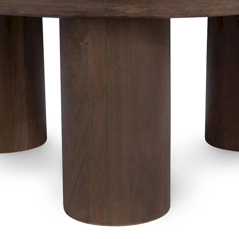 Table basse ronde en manguier de 40 pouces