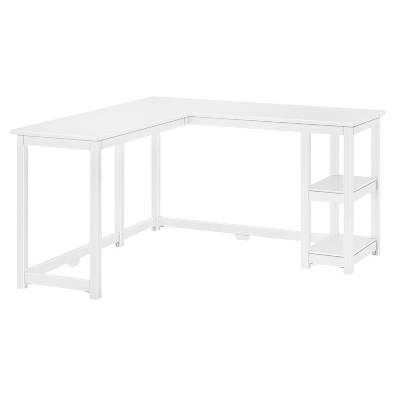 Bureau d'angle en L avec étagères de rangement