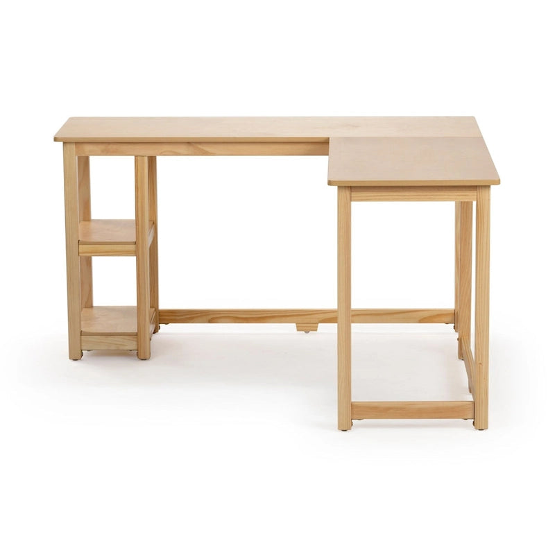 Bureau d'angle en L avec étagères de rangement