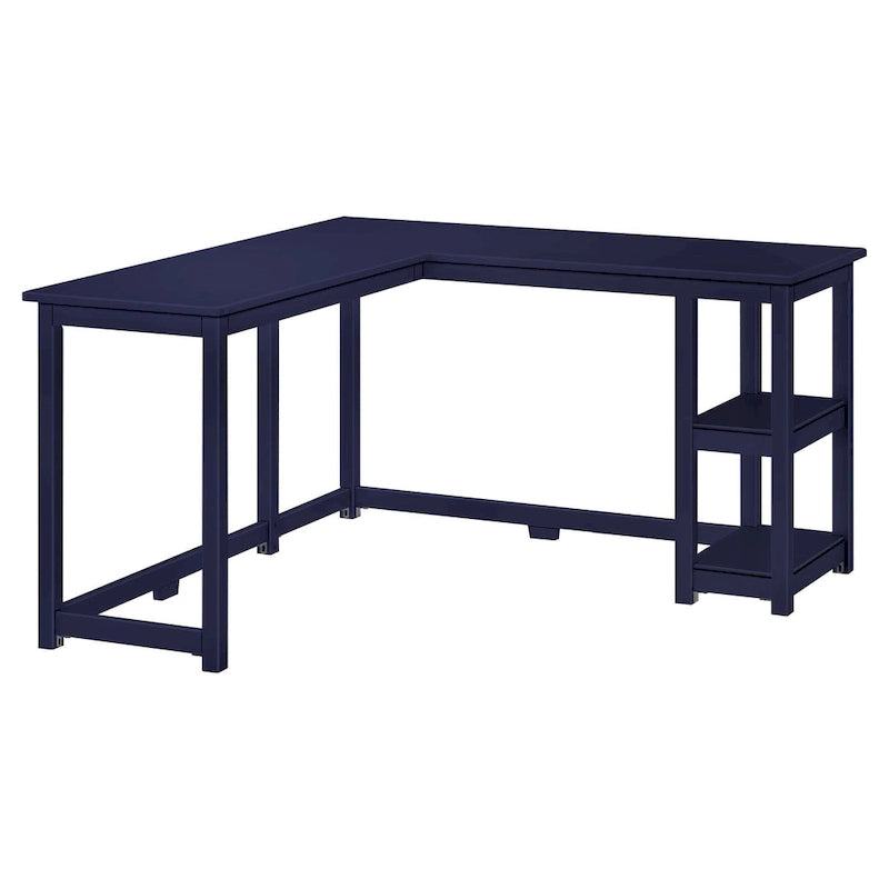 Bureau d'angle en L avec étagères de rangement