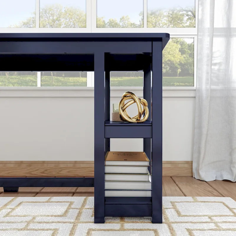 Bureau d'angle en L avec étagères de rangement