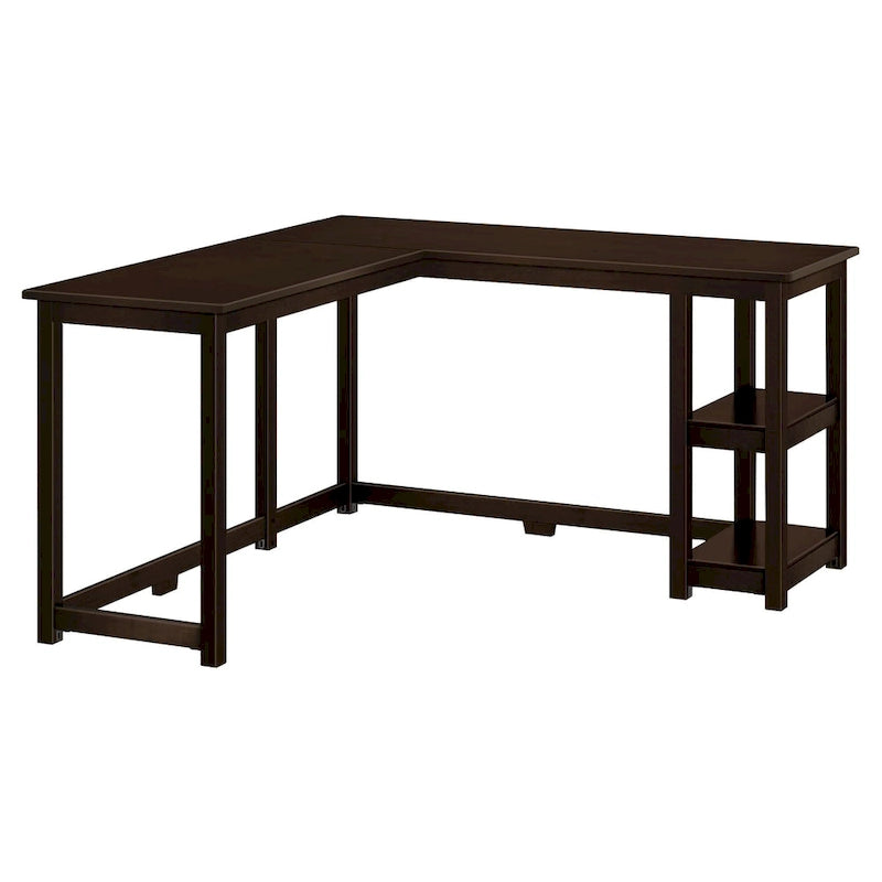 Bureau d'angle en L avec étagères de rangement