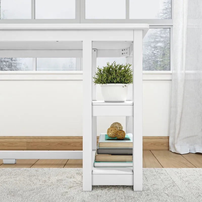 Bureau d'angle en L avec étagères de rangement